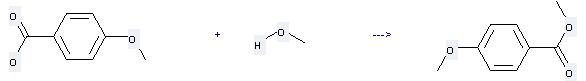 Methyl anisate can be prepared by 4-methoxy-benzoic acid and methanol at the temperature of 65 °C
